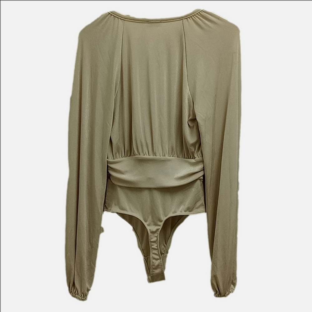 🆕 FREE PEOPLE INTIMATELY LIGHT BEIGE / LONG SLEEVE V-NECK BODYSUIT - Picture 5 of 9